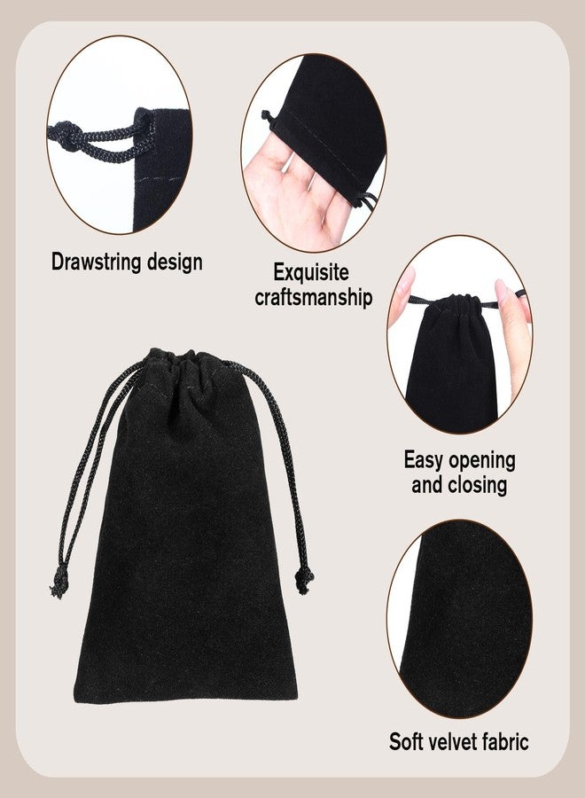 Exircy 10 Pcs Velvet Drawstring Jewelry Pouches, 2.8x3.5 In Black Gift Bags Small Cloth Bags for Wedding, Halloween Candy Bag, Graduation, Christmas Party Favors - Image 3